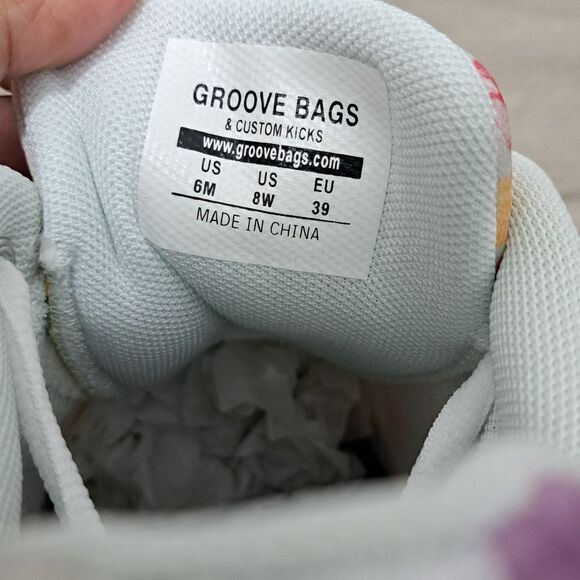 Groove Bags Custom Print Dentistry Lightweight Lace Up Sneaker White Multi Siz 8 - Picture 11 of 13